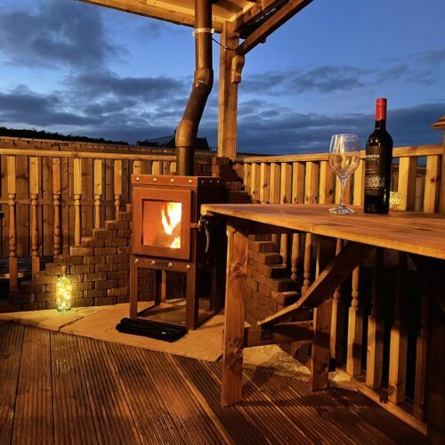 lookout veranda with fire